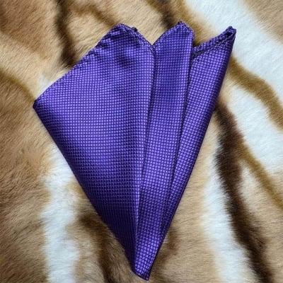 Picture of Light Pattern Solid Color Pocket Square – 23x23cm Men’s Suit Pocket Scarf (1Pc) (Purple,Int: One size)