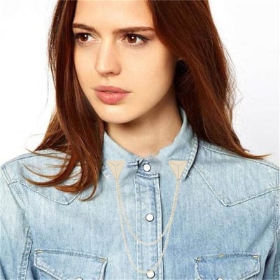 Picture of Collar Chain Brooch For Men & Women Fashion Accessories (Gold)
