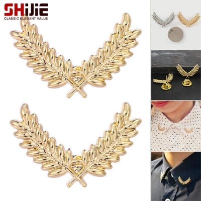 Picture of Fashion Suit Shirt Collar Pin Brooch For Men & Women Jewelry (1 Pair) (Gold)