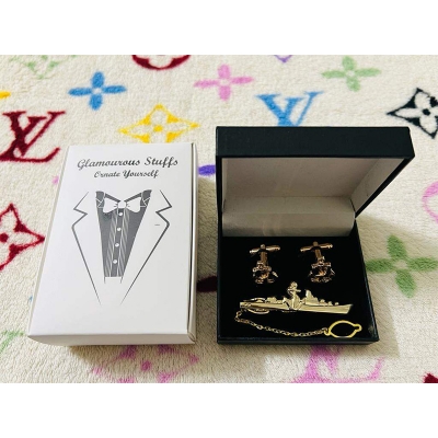 Picture of Marine/Naval Anchor Cufflinks & Ship Tie Clip Set For Men Suit/Shirt Fashion Accessories (Anchor Tie Pin)