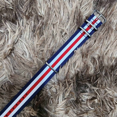 Picture of Fashionable Nylon Metal Watch Strap for man - 22mm (1Ps) (Tommy Hilfgr Stripe)