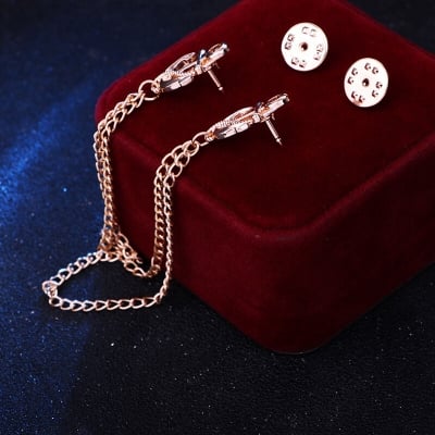 Picture of Paired Small Anchor Chain Brooch For Shirt Collar/Suit Fashion Accessories (Gold)