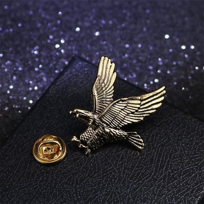 Picture of Small Flying Metal Eagle Pin For Men Suit Fashion Accessories (Bronze)