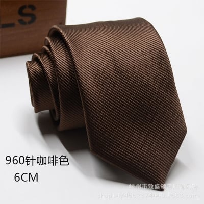 Picture of Formal Solid Color Slim Neck Tie For Men 6cm (1Ps) No Box (Chocolate,Int: One size)