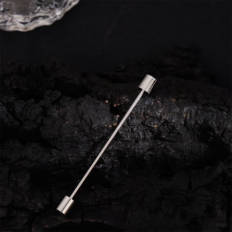 Picture of Round Head Shirt Collar Bar For Men Shirt Fashion Accessories (1ps) (Cylindrical Silver)