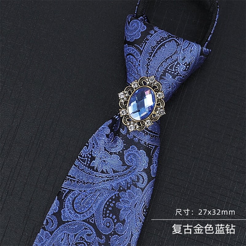 Picture of Tie Knot Buckle Brooch For Men Tie Fashion Accessories (Bronze Color Ash Stone)