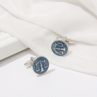 Picture of Scale Symbol French Cufflinks Pair for Lawyer/Law Professions (1 Pair) (Silver)