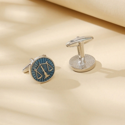 Picture of Scale Symbol French Cufflinks Pair for Lawyer/Law Professions (1 Pair) (Silver)