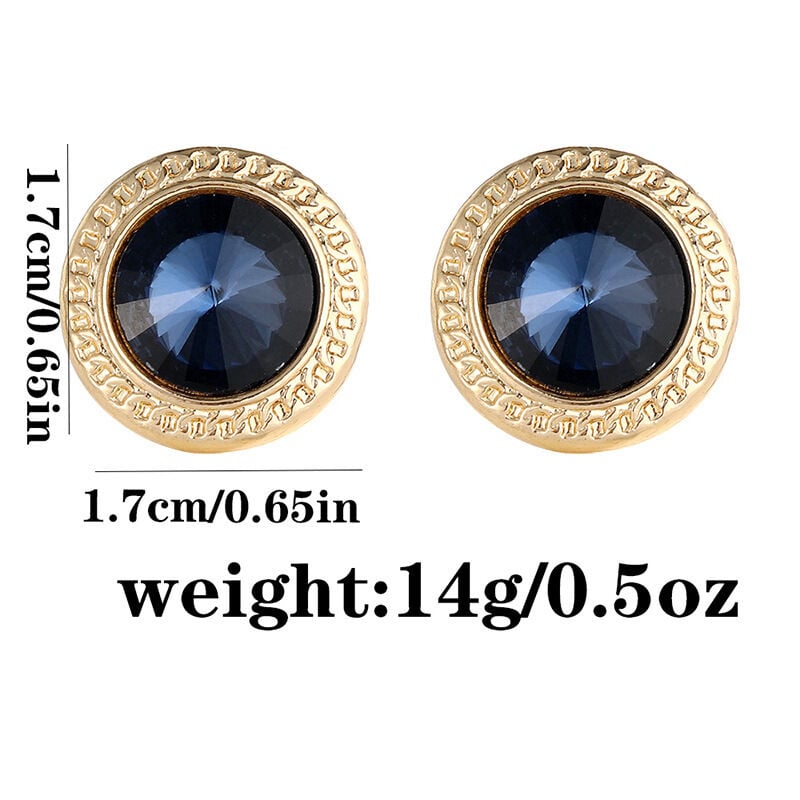 Picture of Stoned Round French Cufflinks Pair Set For Men (1 Pair) (Golden Blue Stone)