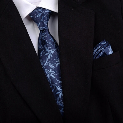 Picture of Men's High-Density Luxury Polyester Silk Fabrics Tie Box 5 Item Set (1ps) (Floral Blue,Int: One size)