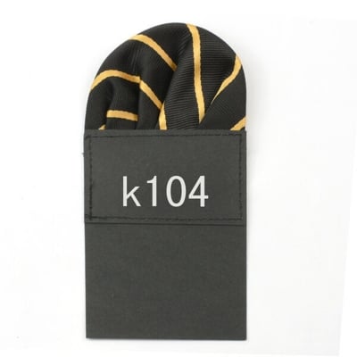 Picture of Readymade Folded Pattern Pocket Square For Men Suit Pocket Scarf (1PS) (Black Golden Stripe,Int: One size)