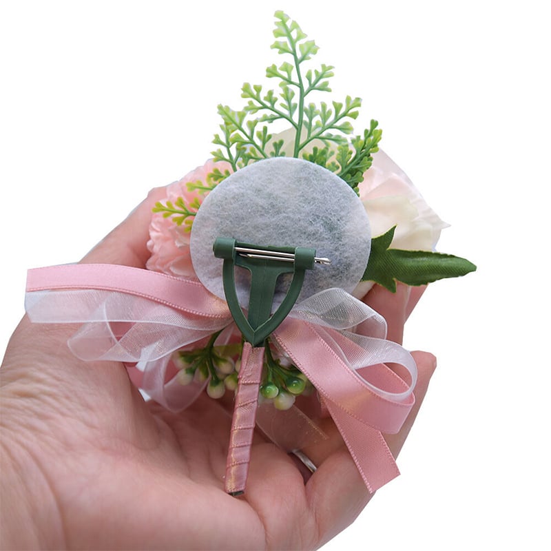 Picture of Wedding Boutonniere Flower Bouquet Chest Brooch (1PS) (Light blue)