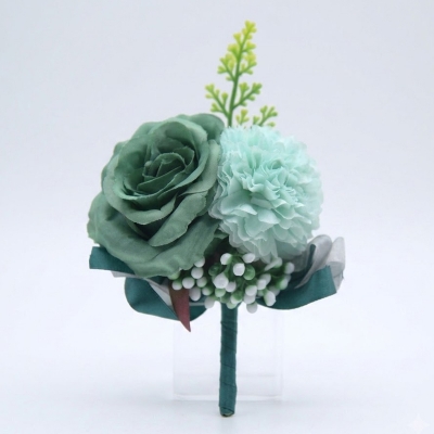 Picture of Wedding Boutonniere Flower Bouquet Chest Brooch (1PS) (Green)