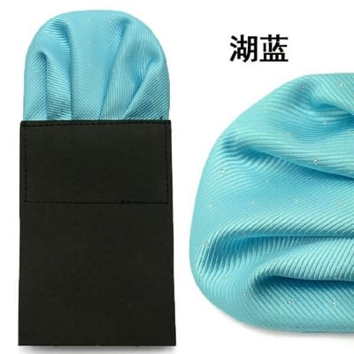 Picture of Readymade FoldedSolid Color Pocket Square For Men Suit Pocket Scarf (1PS) (Ocean Blue,Int: One size)