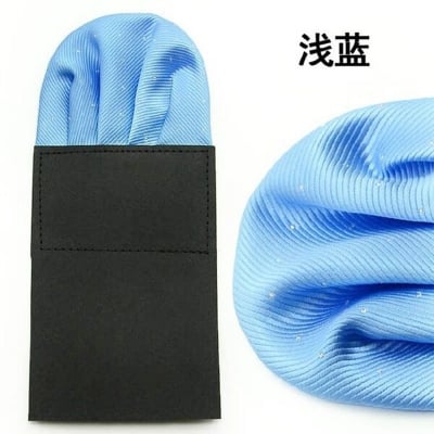 Picture of Readymade FoldedSolid Color Pocket Square For Men Suit Pocket Scarf (1PS) (Sky Blue,Int: One size)
