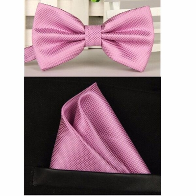 Picture of Solid Color Mens Bow Tie Set For Party, Wedding or Casual Occasion Fashion Accessories (Blush Pink,Int: One size)
