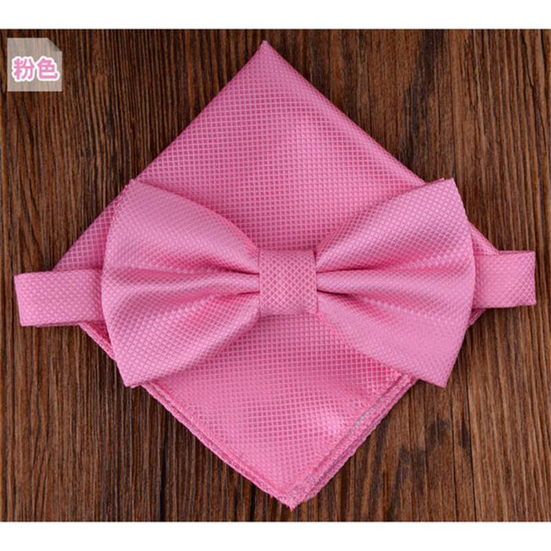Picture of Solid Color Mens Bow Tie Set For Party, Wedding or Casual Occasion Fashion Accessories (Blush Pink,Int: One size)