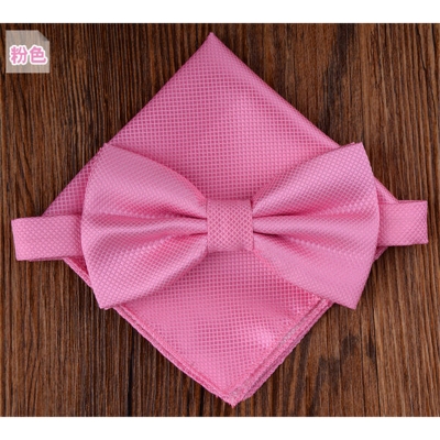Picture of Solid Color Mens Bow Tie Set For Party, Wedding or Casual Occasion Fashion Accessories (Blush Pink,Int: One size)