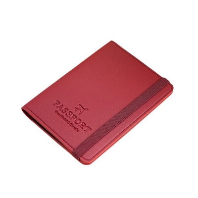 Picture of PU Leather Passbook Bag Multi-function Passbook Holder Passport ID Holder (Maroon)