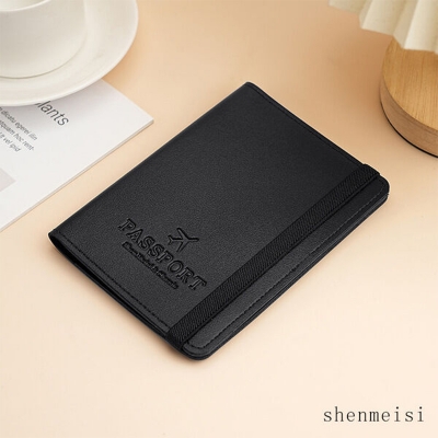 Picture of PU Leather Passbook Bag Multi-function Passbook Holder Passport ID Holder (Black)