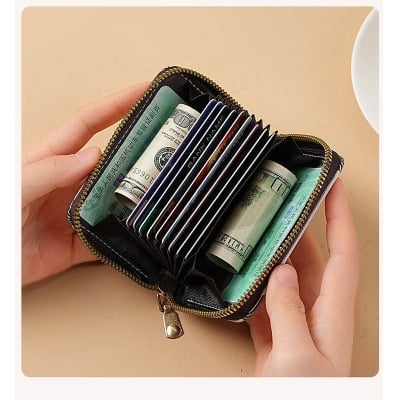 Picture of Men's and Women's Multiple Card Holder Zipper Small Coin Purse (Striped White)