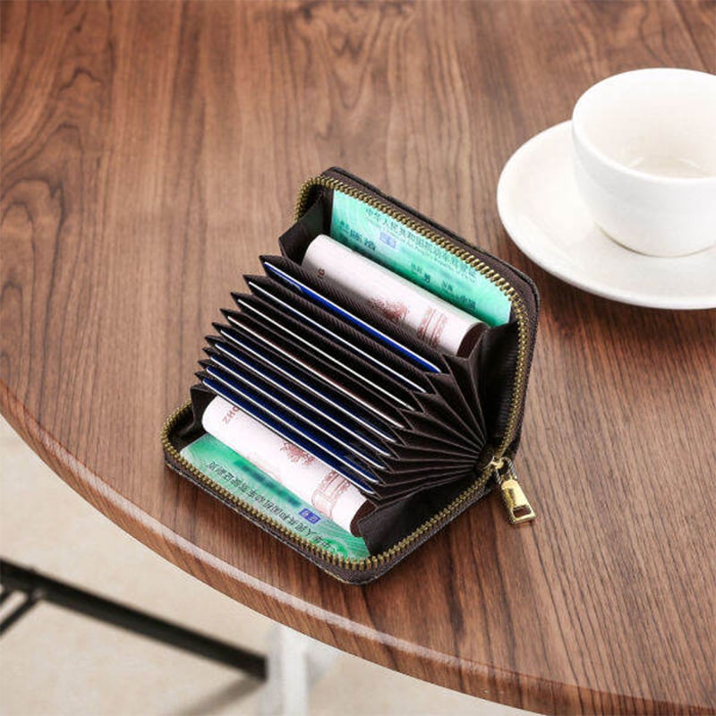 Picture of Men's and Women's Multiple Card Holder Zipper Small Coin Purse (Woven Pattern Black)