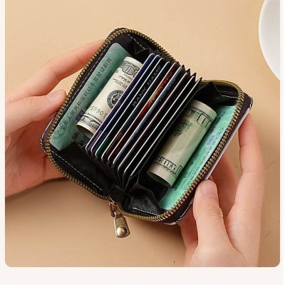Picture of Men's and Women's Multiple Card Holder Zipper Small Coin Purse (Woven Pattern L.Blue)