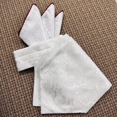 Picture of Men’s Ascot Cravat Tie with Pocket Square – Polyester Silk Scarf (1 Set) (LJE-19,Int: One size)