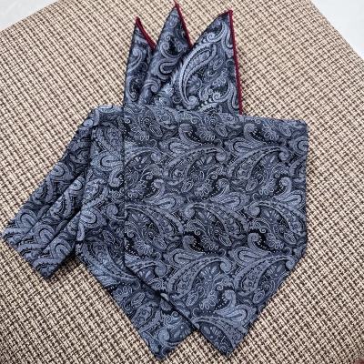 Picture of Men’s Ascot Cravat Tie with Pocket Square – Polyester Silk Scarf (1 Set) (LJN07,Int: One size)