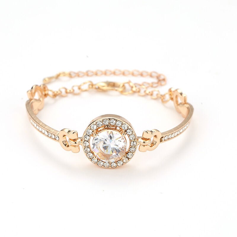 Picture of Crystal Stoned Bracelet for Women – Elegant Fashion Jewelry (1p) (Gold)