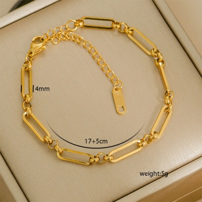 Picture of Titanium Steel Gold Plated Bracelet for Women 1ps (Design - 03)