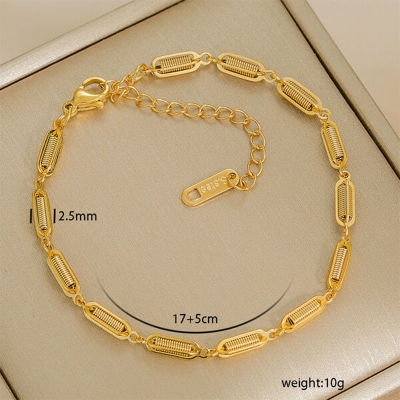 Picture of Titanium Steel Gold Plated Bracelet for Women 1ps (Design - 02)