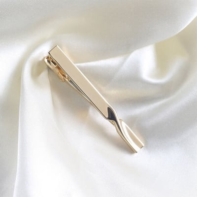 Picture of Twisted Plain Metal Premium Tie Clip for Men – Fashion Accessory (1 p) (Twisted Golden)