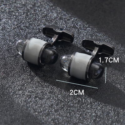Picture of Fancy Bullet Shape Copper Material French Cuff Shirt Button Accessory (Rose Gold Gray)