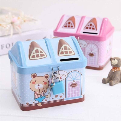 Picture of Design Coin Bank, Piggy Bank. Made Of Steel.Comes With Lock & Key Multicolor