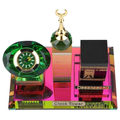 Picture of Muslim Kaaba Clock Tower Model Islamic Architecture Handicrafts Souvenirs Home Desktop Decor Multicolor