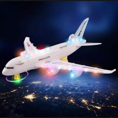 Picture of Battery Operated Air Bus with light and music toy for kids White