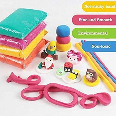 Picture of DIY Soft Magic Super Clay Craft Air Dry Plasticine Ultra-light Modeling Dough with Tools, Children Educational Toys & DIY Gifts - Multicolor