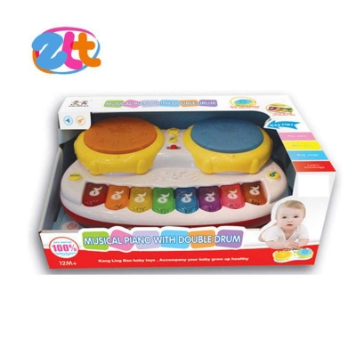 Picture of Electronic musical piano toys with double drum with light and music Multicolor