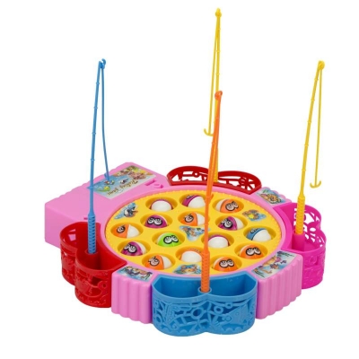 Picture of Electric Musical Rotating Fishing Toy Children Board Play Fish Game Magnetic Fish Outdoor Sports Educational Toys For Boys Girls Multicolor