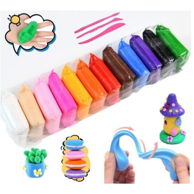 Picture of Clay 24 Different Color Fluffy Foam Clay with Tools, Pack of 12 (1 Piece Each Color) Super Light DIY Clay for Model air Dry Clay Fun Toy, Creative Art DIY Crafts, Gift for Kids Multicolor