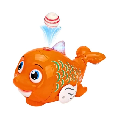 Picture of Musical Fish Toy| Flashing Colourful Light & Sound Toy for Babies | Blowing Ball Musical Bump n Go Toys for Kids Best Gift for Bous and Girls Multicolor