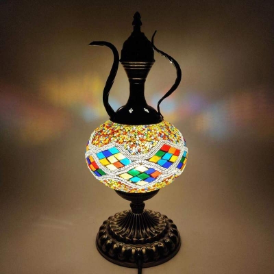 Picture of Multi-color Glass Design Mosaic Turkish Table Lamp Multicolor