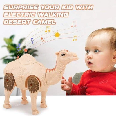 Picture of Walking Grunting Music Camel with Automatic Swinging Head & Tail Multicolor