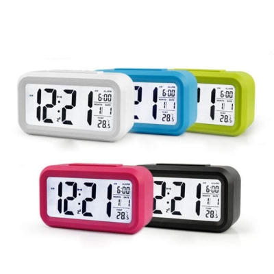 Picture of LED Digital Alarm Clock – Smart Electronic Clock with Mute, Backlight, Snooze, Timer, Temperature & Calendar – Colorful Display for Home, Office & Travel 