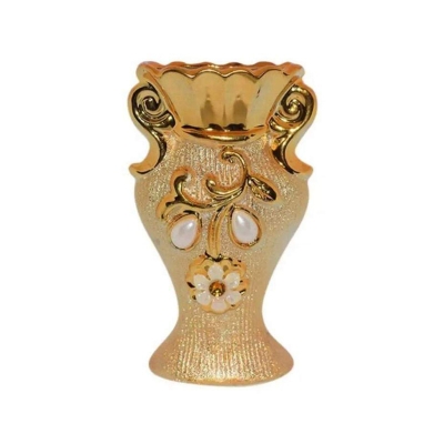 Picture of Ceramic Flower Vase - Tan Gold