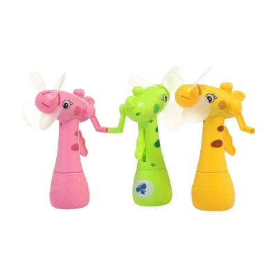 Picture of Travel Handheld Small Fan Outdoor Cute Cartoon Carrot Portable Fan Mini Fan Without Battery for Kids Toy with Water Spray Yellow