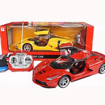 Picture of Big Size Ferrari F 700 RC Car Rechargeable One-Key Open Door Yellow
