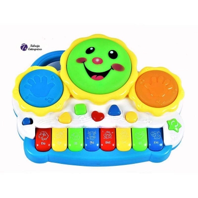Picture of Super Toys Drum Keyboard Musical Toys with Flashing Lights - Animal Sounds and Songs, Multicolor