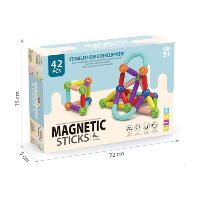 Picture of Magnetic Building Sticks and Balls Toy 42 pcs Multicolor